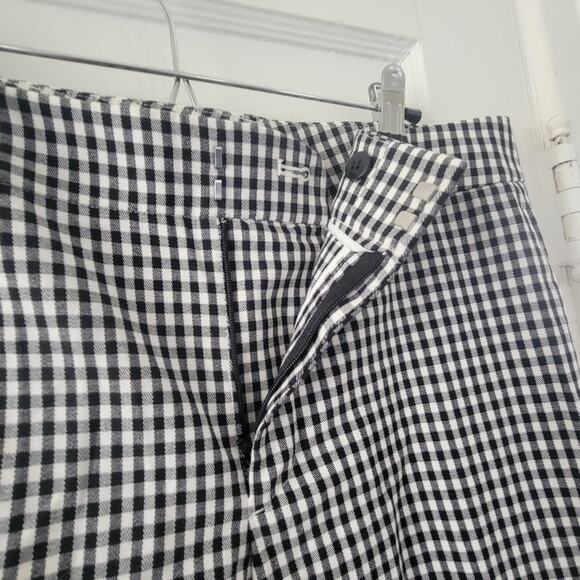 Club Monaco checker plaid pants, cropped ankle, black & white, size 6 - Picture 5 of 6